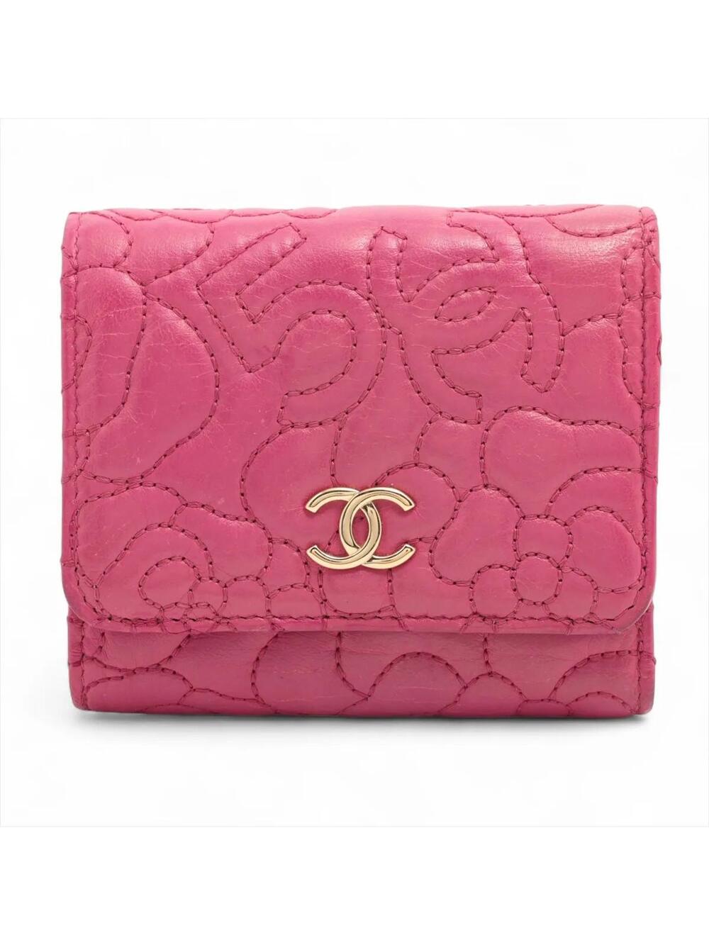 Chanel Camelia Lambskin Compact Wallet #279195C32B